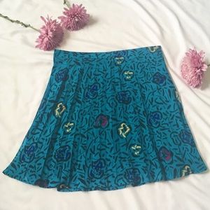 Pleated Skirt Teal Size Small
